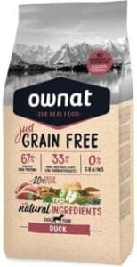Pienso para perros adultos raza mediana OWNAT Duck Adultos Grain Free