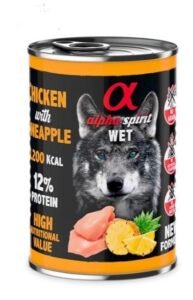 Alpha Spirit comida húmeda lata chicken with pineapple